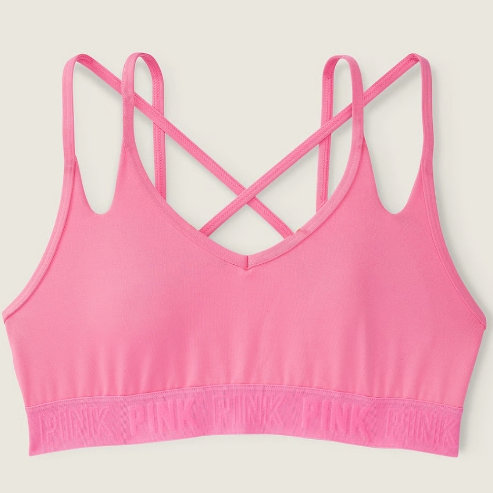PINK by Victoria's Secret Ultimate Lightly Lined Strappy Sports Bra Sz Med NWT